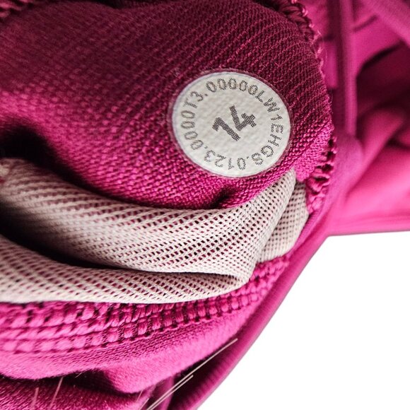 Lululemon Womnens Ribbed Contoured Unitard 6" Magenta Purple, Romper, Size 14 - Picture 8 of 10